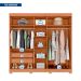 Guarda-Roupa Casal Sophia 5 Portas 2 Gavetas Freijó e Off White