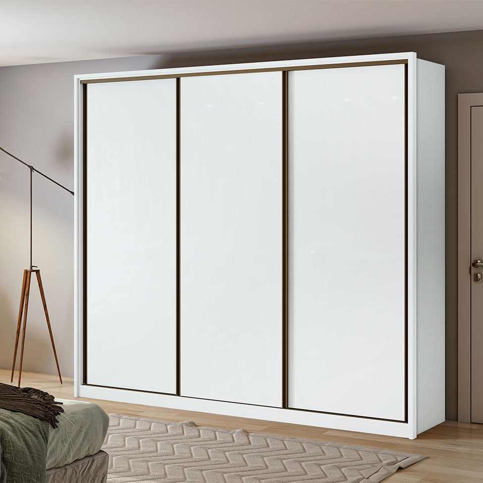 Guarda-Roupa Casal Spazio 3 Portas 6 Gavetas Branco
