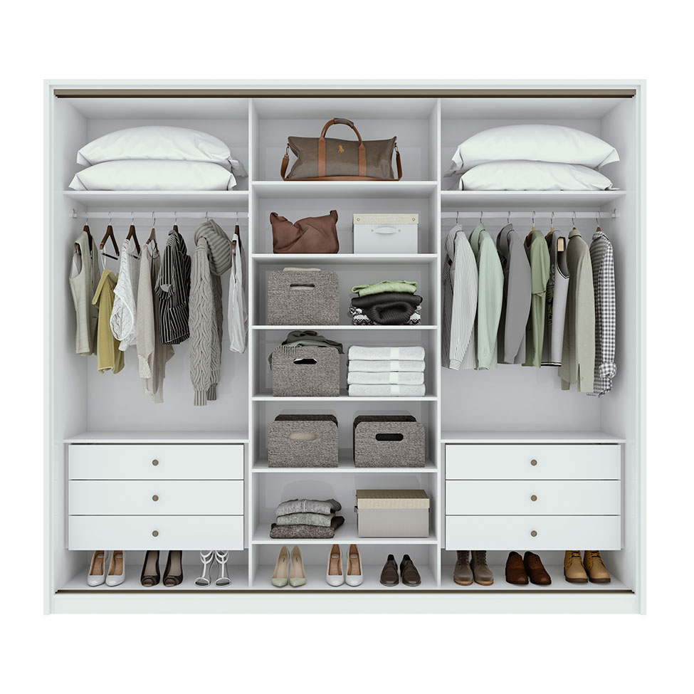 Guarda-Roupa Casal Spazio 3 Portas 6 Gavetas Branco