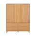 Guarda-Roupa Casal Square 3 Portas 4 Gavetas Madeira Maciça Natural Pine