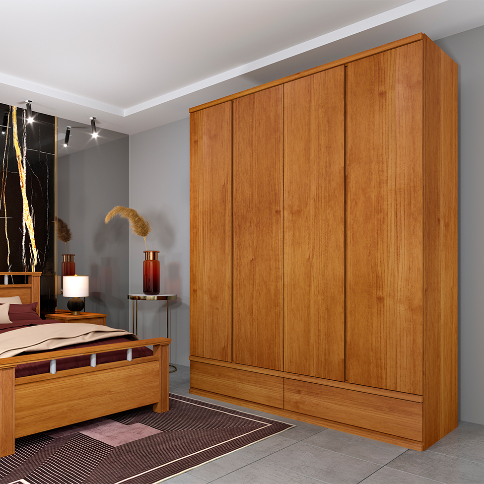 Guarda-Roupa Casal Stillus 4 Portas 5 Gavetas Cinamomo