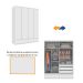 Guarda-Roupa Casal Stillus 4 Portas 5 Gavetas Neve