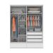 Guarda-Roupa Casal Stillus 4 Portas 5 Gavetas Neve