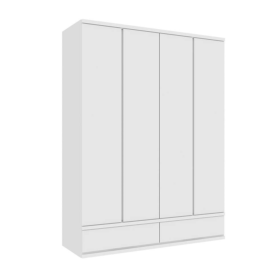 Guarda-Roupa Casal Stillus 4 Portas 5 Gavetas Neve