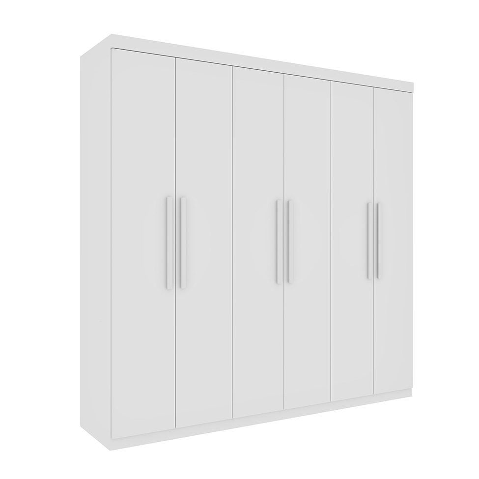 Guarda-Roupa Casal Suécia 6 Portas 4 Gavetas Neve