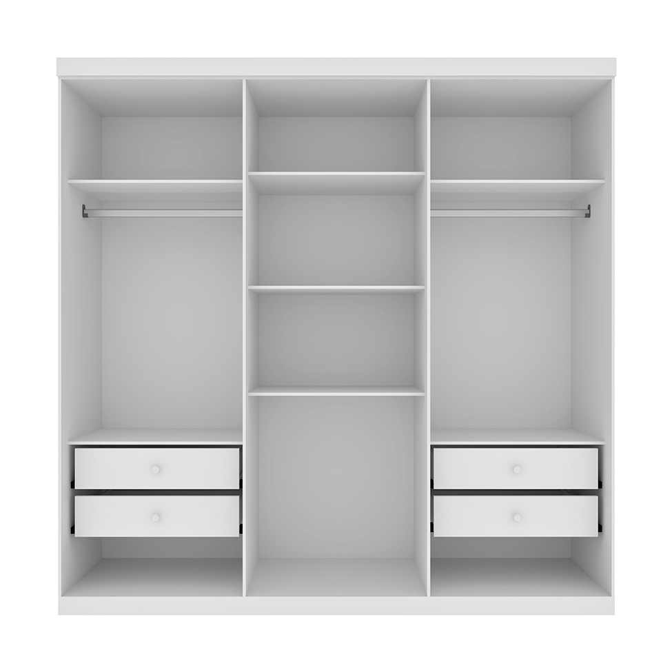 Guarda-Roupa Casal Suécia 6 Portas 4 Gavetas Neve