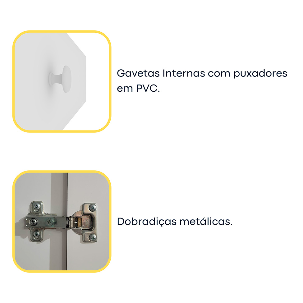 Guarda-Roupa Casal Suécia 6 Portas 4 Gavetas Neve