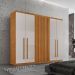 Guarda-Roupa Casal Torino 100% MDF 6 Portas 4 Gavetas Naturalle e Off White
