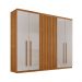 Guarda-Roupa Casal Torino 100% MDF 6 Portas 4 Gavetas Naturalle e Off White