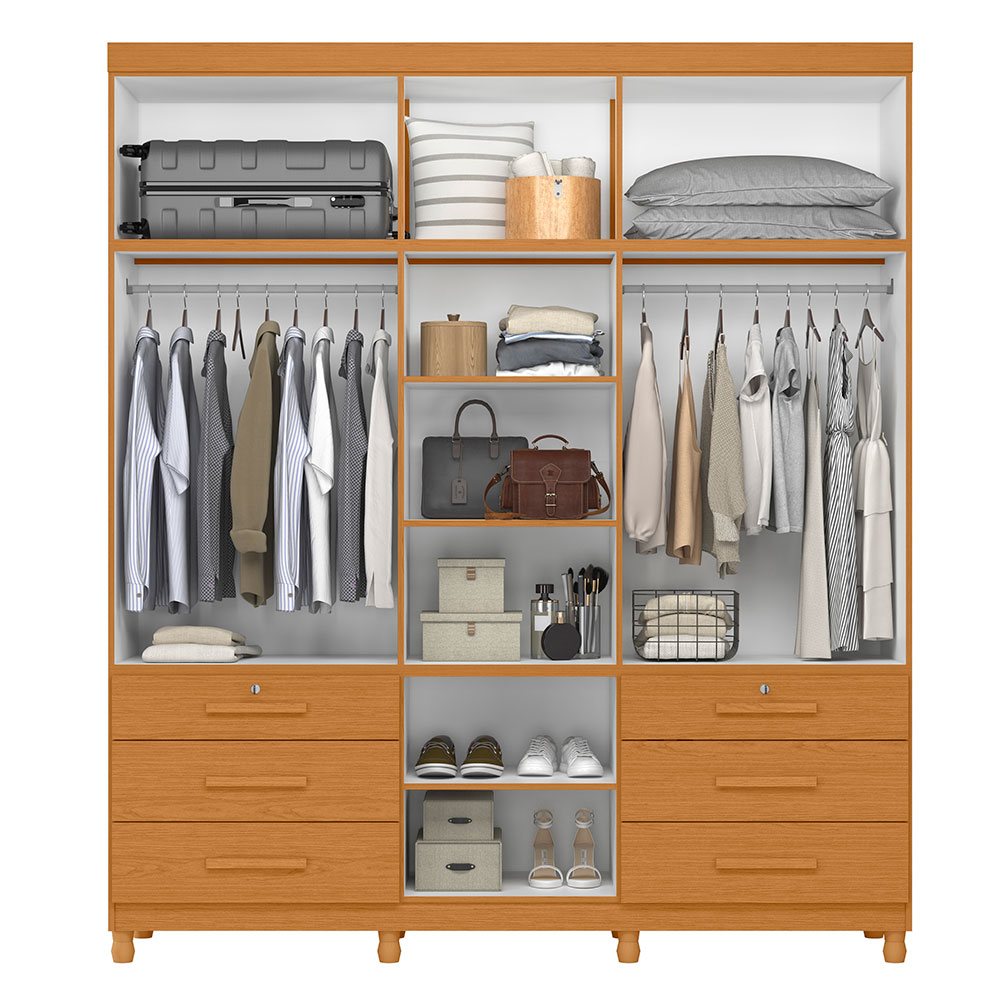 Guarda-Roupa Casal Triton 11 Portas 6 Gavetas Cinamomo