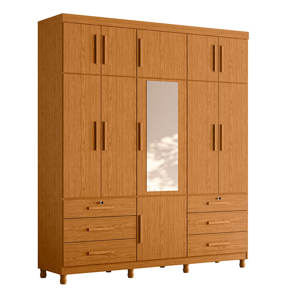 Guarda-Roupa Casal Triton 11 Portas 6 Gavetas Cinamomo