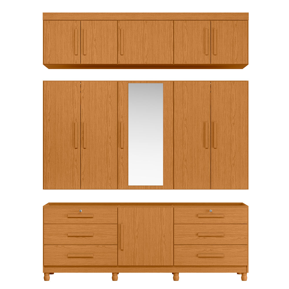 Guarda-Roupa Casal Triton 11 Portas 6 Gavetas Cinamomo