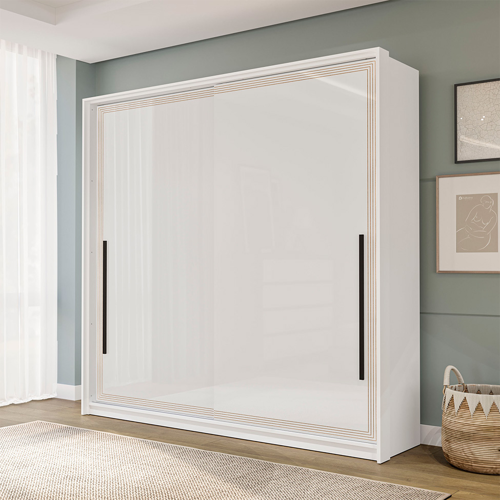 Guarda-Roupa Casal Valência 2 Portas 2 Gavetas Branco