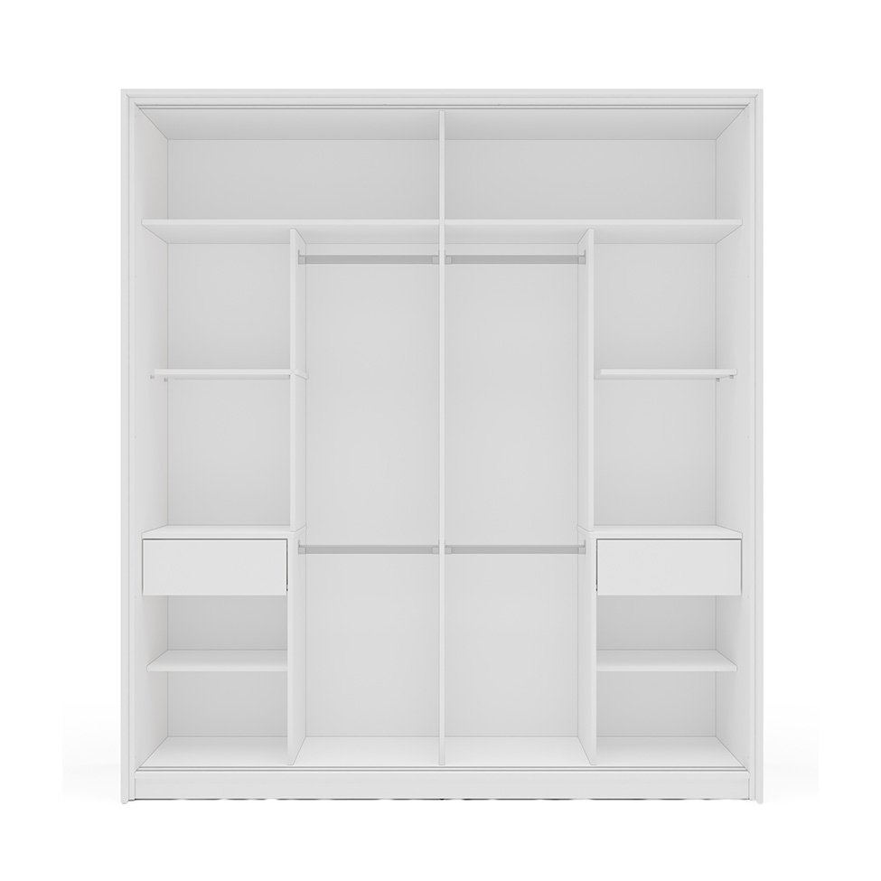 Guarda-Roupa Casal Valência 2 Portas 2 Gavetas Branco