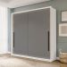 Guarda-Roupa Casal Valência 2 Portas 2 Gavetas Branco e Cinza