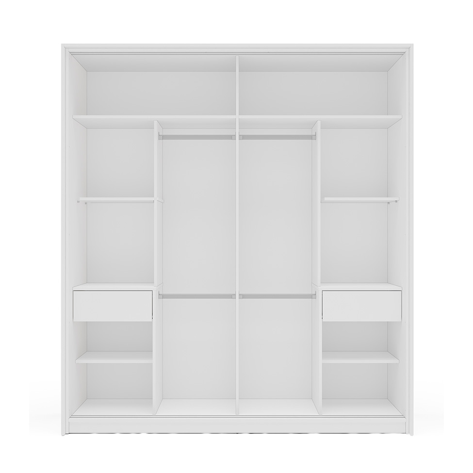 Guarda-Roupa Casal Valência 2 Portas 2 Gavetas Branco e Creme