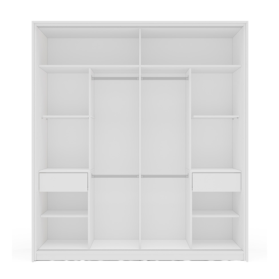 Guarda-Roupa Casal Valência 2 Portas 2 Gavetas Branco e Verde