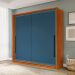 Guarda-Roupa Casal Valência 2 Portas 2 Gavetas Freijó e Azul