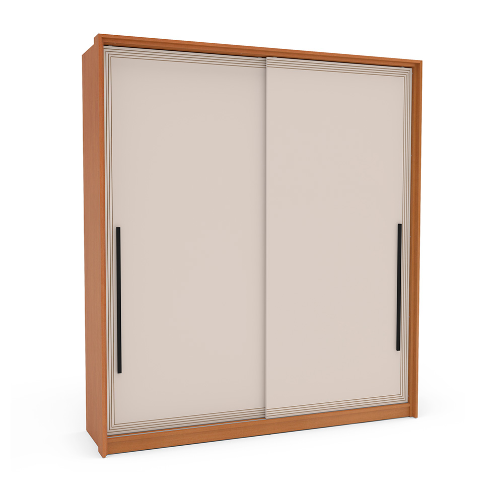 Guarda-Roupa Casal Valência 2 Portas 2 Gavetas Freijó e Creme