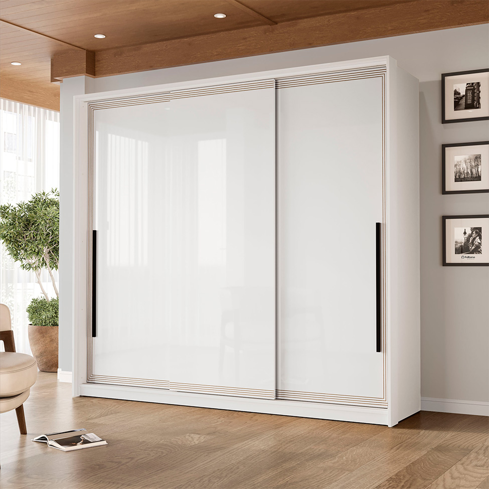 Guarda-Roupa Casal Valência 3 Portas 4 Gavetas Branco