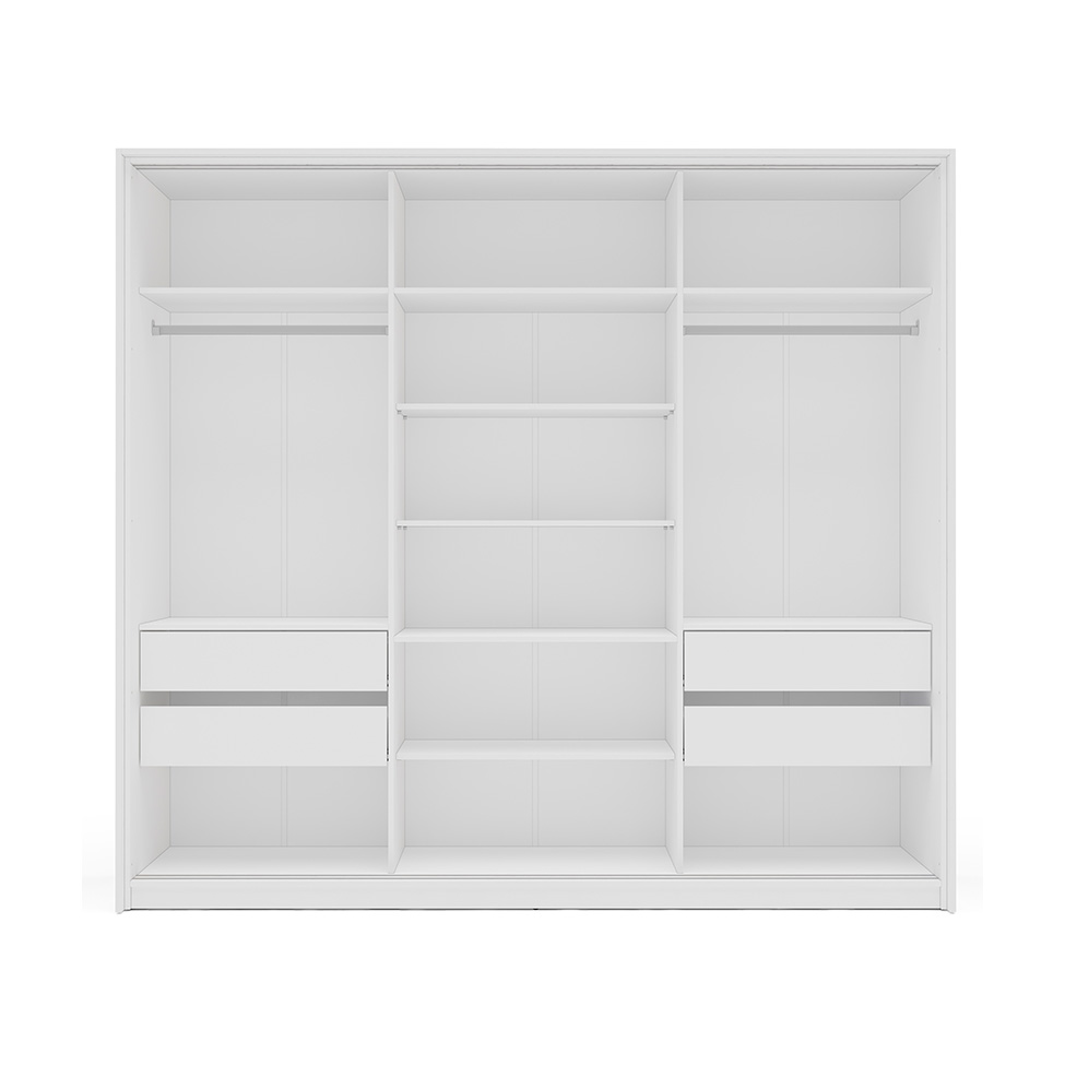 Guarda-Roupa Casal Valência 3 Portas 4 Gavetas Branco