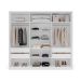 Guarda-Roupa Casal Valência 3 Portas 4 Gavetas Branco e Cinza