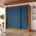 Guarda-Roupa Casal Valência 3 Portas 4 Gavetas Freijó e Azul