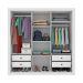 Guarda-Roupa Casal Valência 3 Portas 4 Gavetas Neve