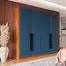 Guarda-Roupa Casal Valência 4 Portas 4 Gavetas Freijó e Azul