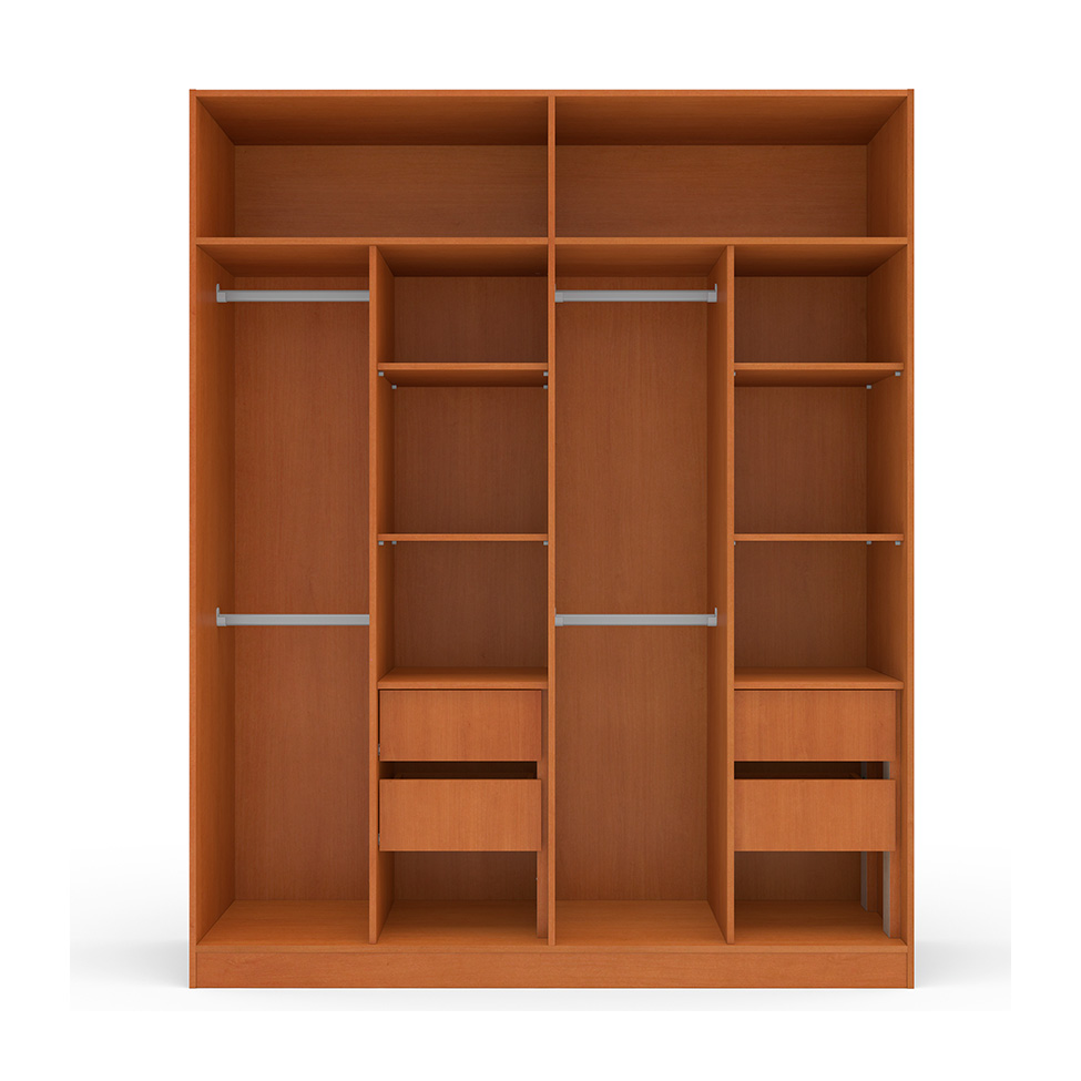 Guarda-Roupa Casal Valência 4 Portas 4 Gavetas Freijó e Branco