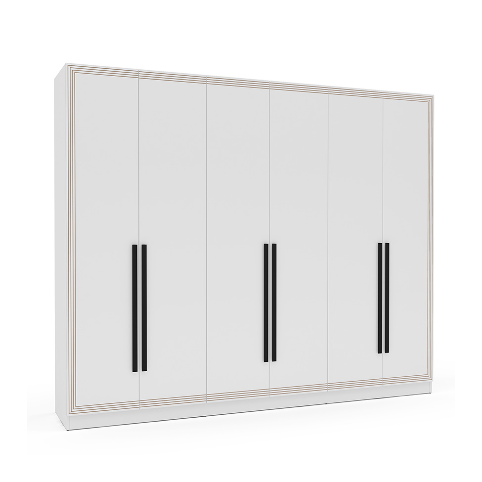 Guarda-Roupa Casal Valência 6 Portas 4 Gavetas Branco