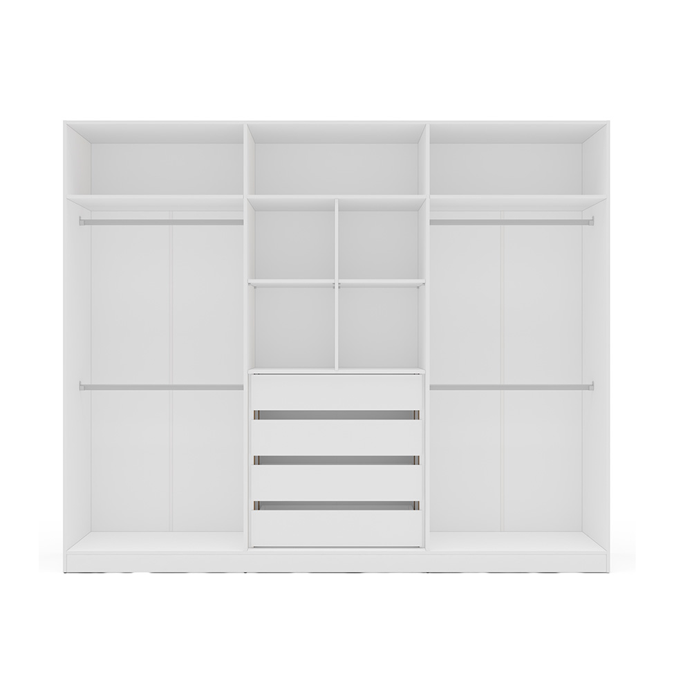 Guarda-Roupa Casal Valência 6 Portas 4 Gavetas Branco