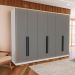 Guarda-Roupa Casal Valência 6 Portas 4 Gavetas Branco e Cinza