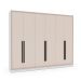 Guarda-Roupa Casal Valência 6 Portas 4 Gavetas Branco e Creme