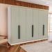 Guarda-Roupa Casal Valência 6 Portas 4 Gavetas Branco e Verde