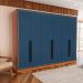 Guarda-Roupa Casal Valência 6 Portas 4 Gavetas Freijó e Azul