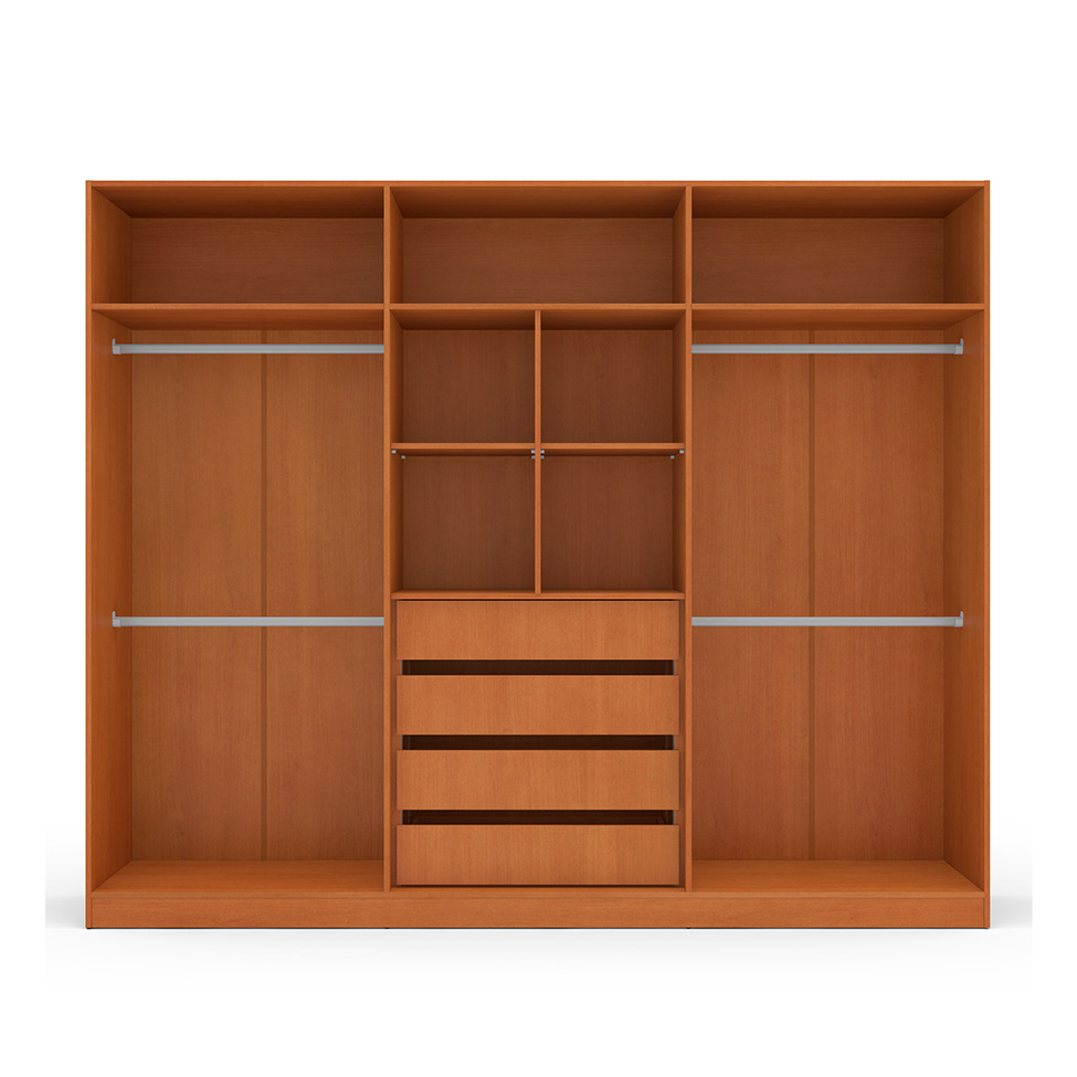 Guarda-Roupa Casal Valência 6 Portas 4 Gavetas Freijó e Azul