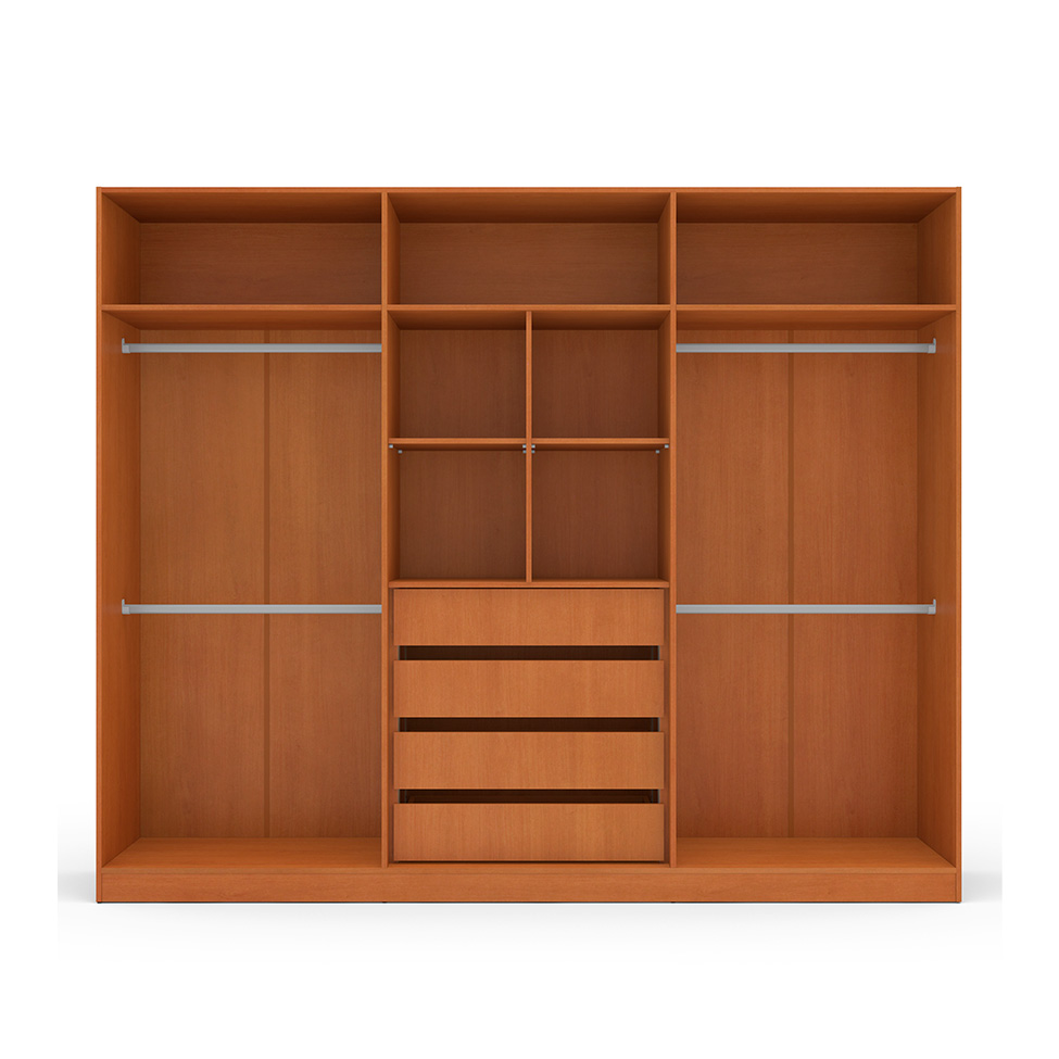 Guarda-Roupa Casal Valência 6 Portas 4 Gavetas Freijó e Branco