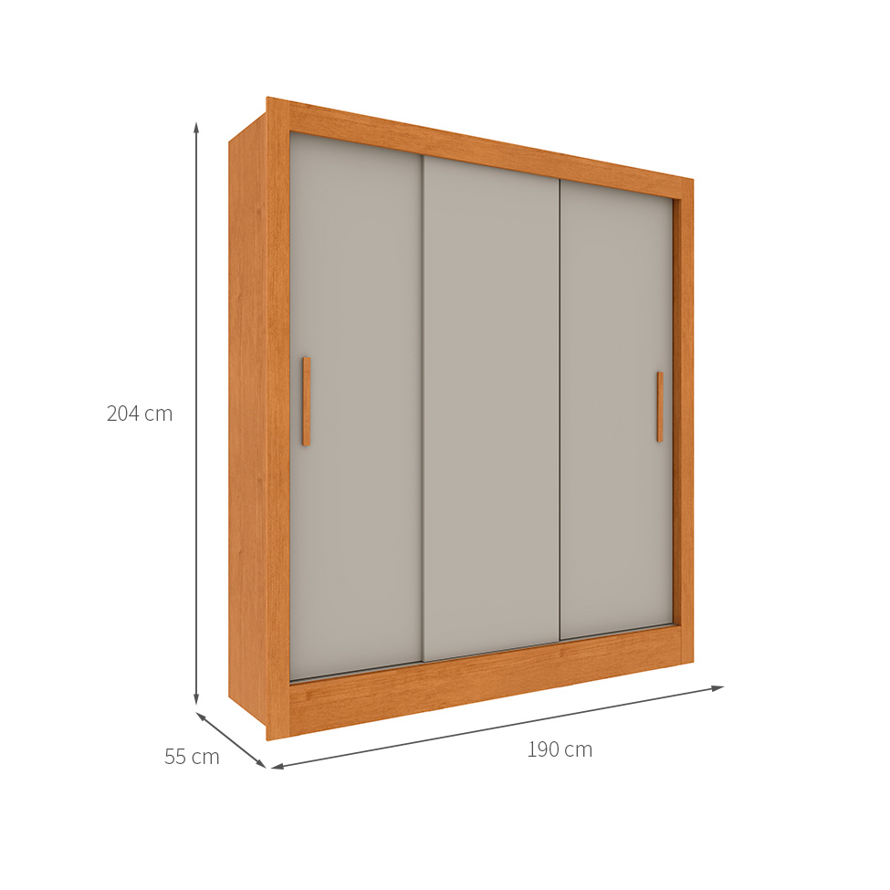 Guarda-Roupa Casal Valência Flex 3 Portas 4 Gavetas Cinamomo e Off White