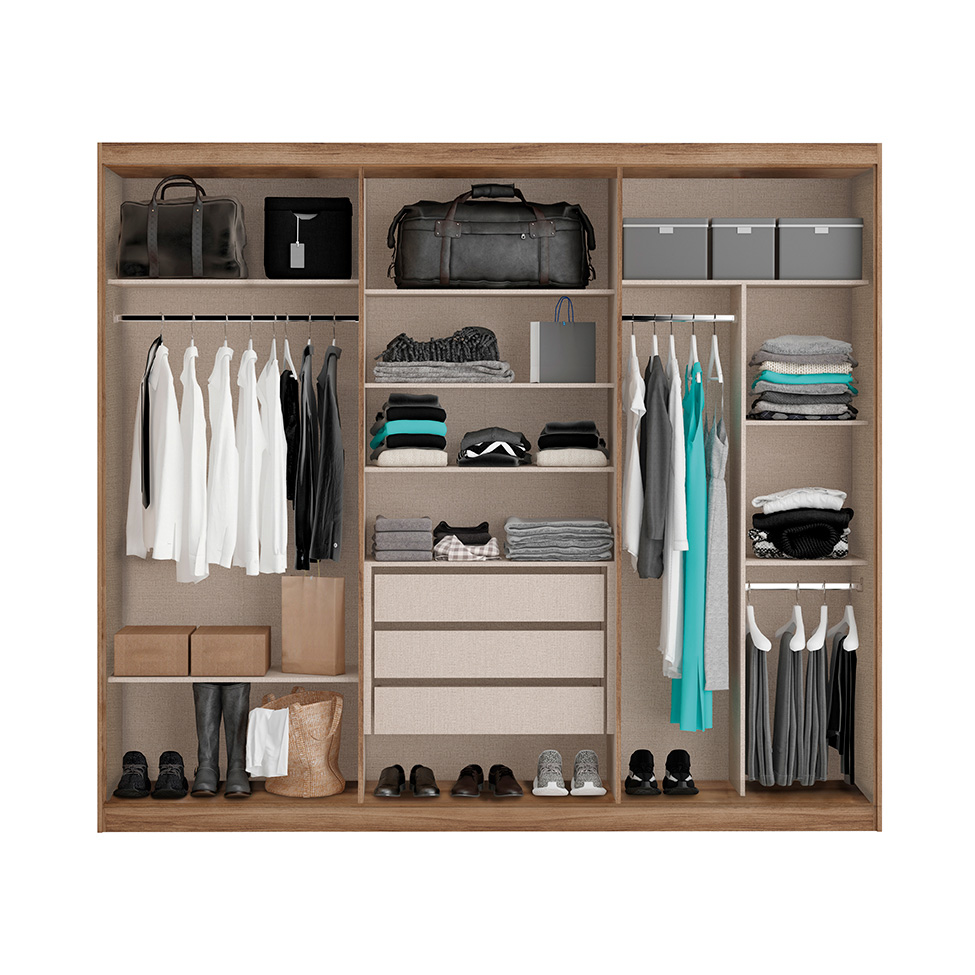Guarda-Roupa Casal Vancouver Flex 6 Portas 3 Gavetas Freijó e Linho