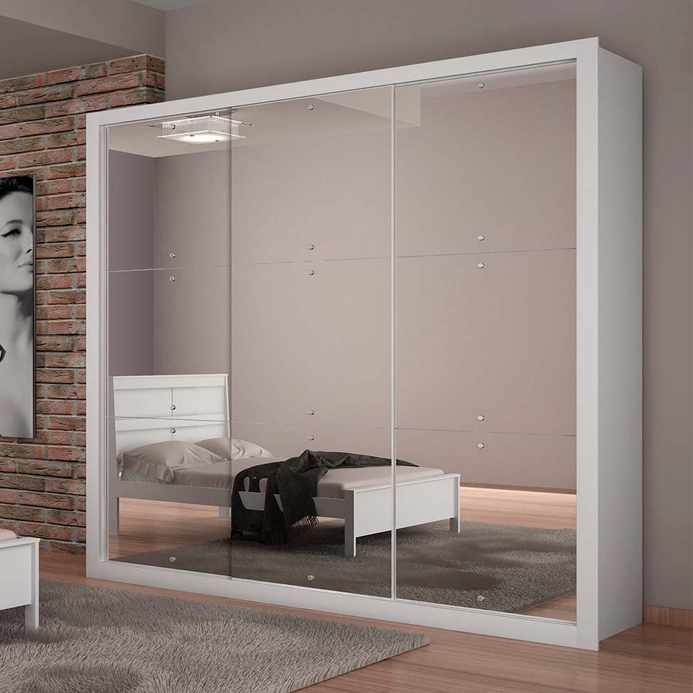 Guarda-Roupa Casal Veneza Gold 3 Portas 4 Gavetas Branco