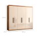Guarda-Roupa Casal Venice 6 Portas 2 Gavetas Amêndola e Off White