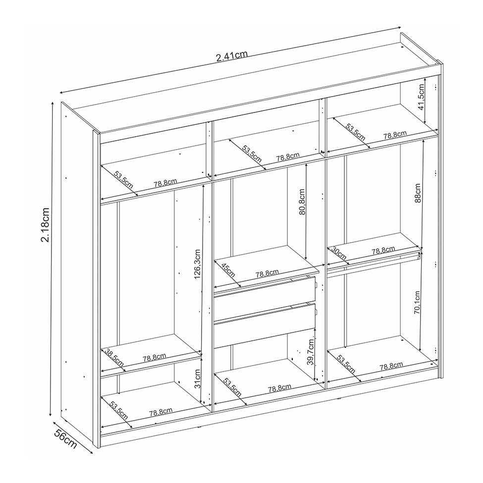 Guarda-Roupa Casal Venice 6 Portas 2 Gavetas Branco