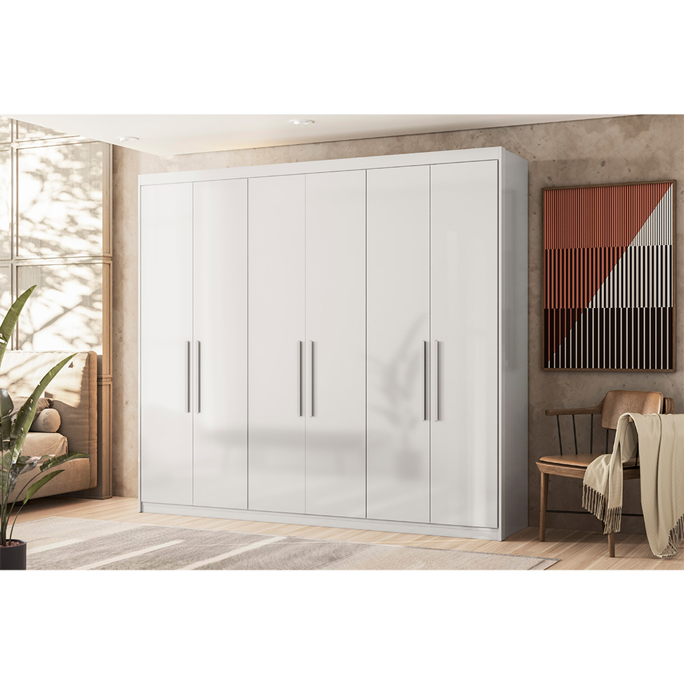Guarda-Roupa Casal Venice 6 Portas 2 Gavetas Branco