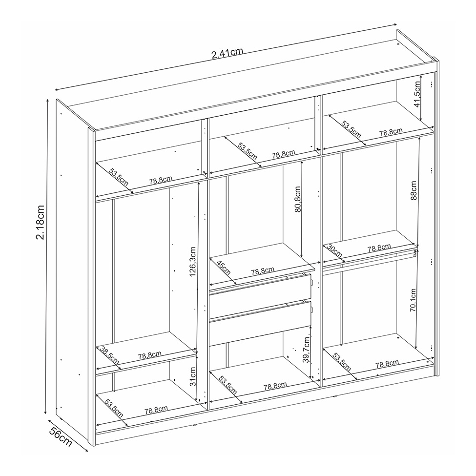 Guarda-Roupa Casal Venice 6 Portas 4 Gavetas Amêndola e Off White