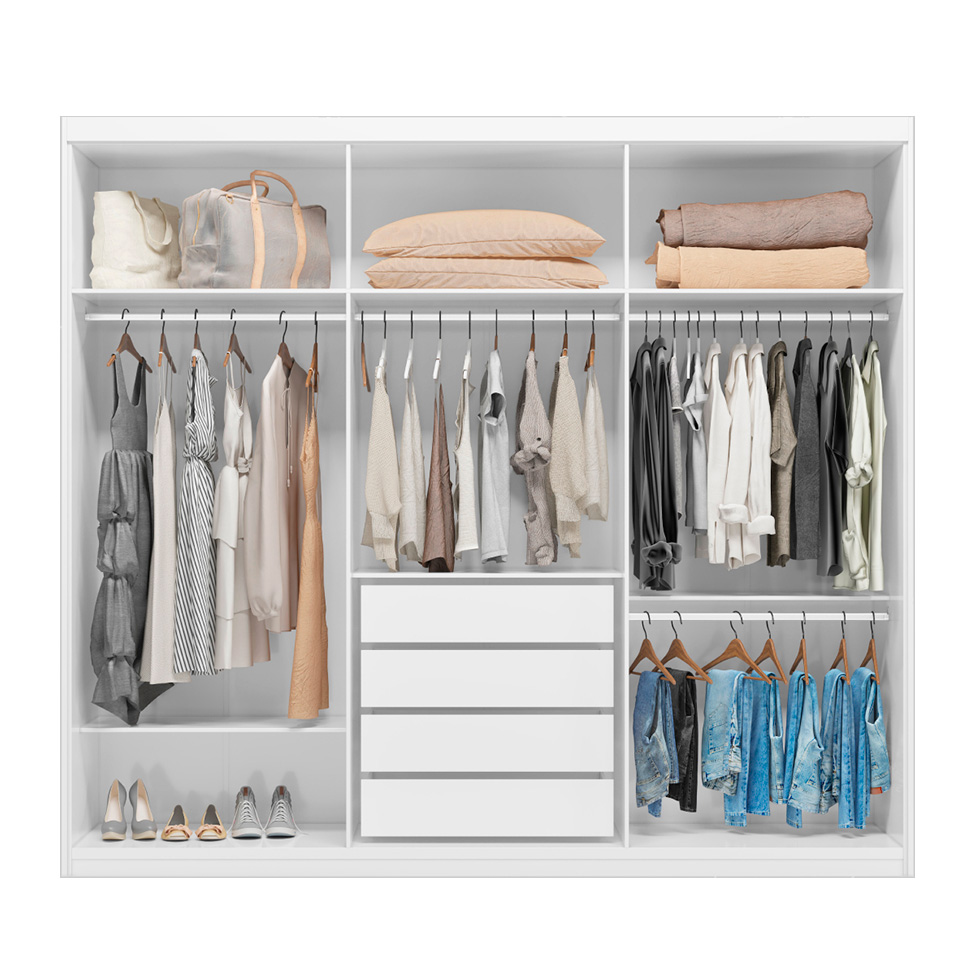 Guarda-Roupa Casal Venice 6 Portas 4 Gavetas Branco