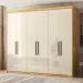 Guarda-Roupa Casal Venice 6 Portas 4 Gavetas Cinamon e Off White
