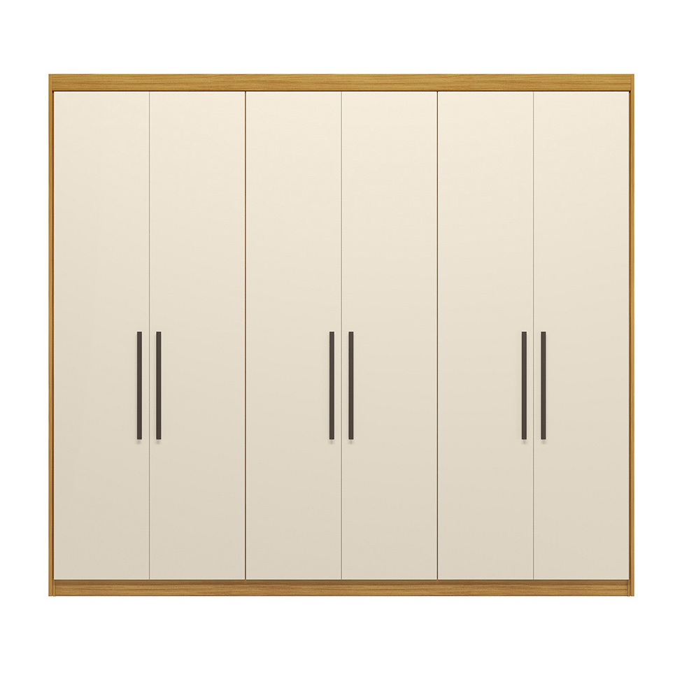 Guarda-Roupa Casal Venice 6 Portas 4 Gavetas Cinamon e Off White