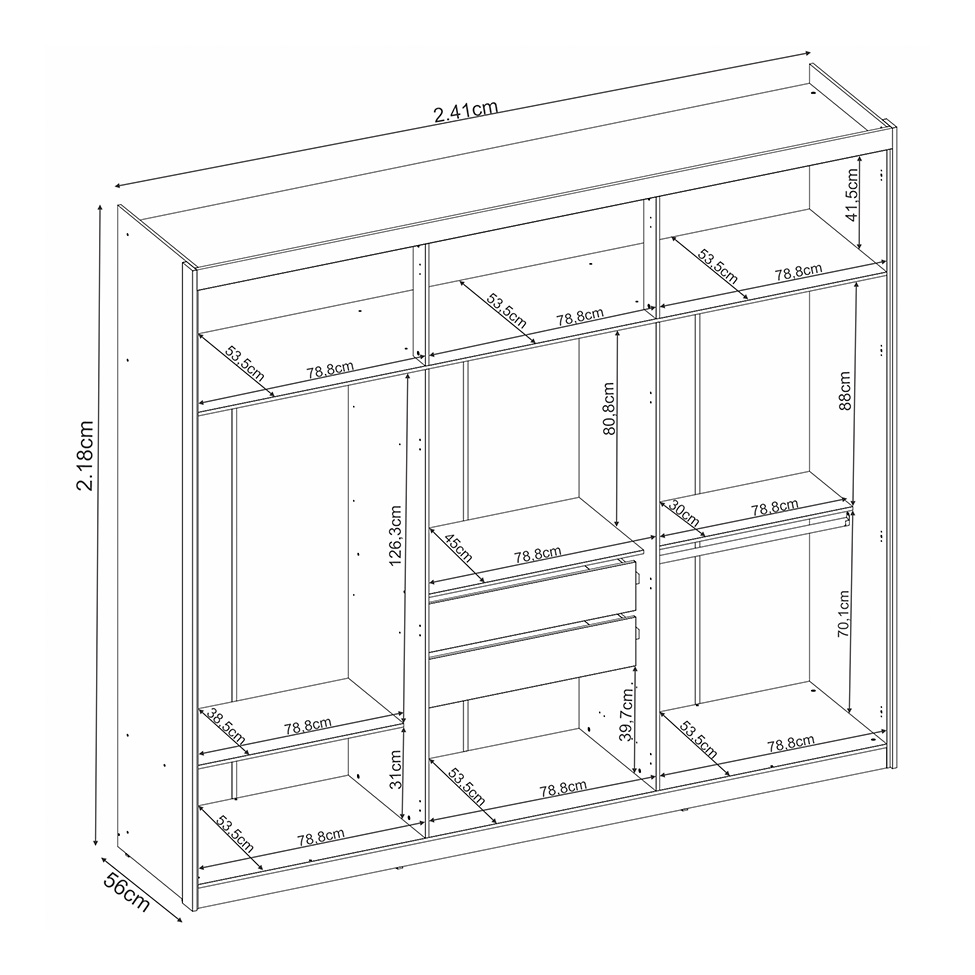 Guarda-Roupa Casal Venice com Prateleiras 6 Portas 2 Gavetas Amêndola e Off White