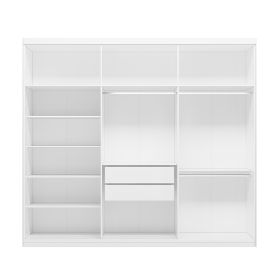 Guarda-Roupa Casal Venice com Prateleiras 6 Portas 2 Gavetas Branco